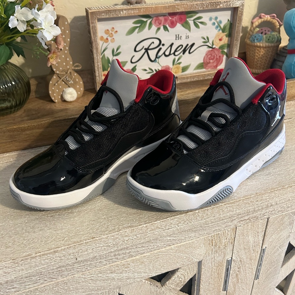 Black and Red Jordons Athletic Sneakers